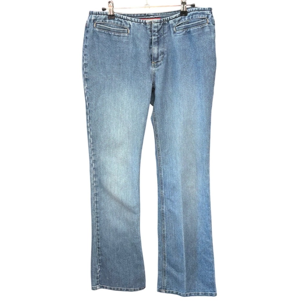 Vintage Old Navy Blue Jeans Flare Leg Y2K McBling Retro Indie Slim Fit Size 8